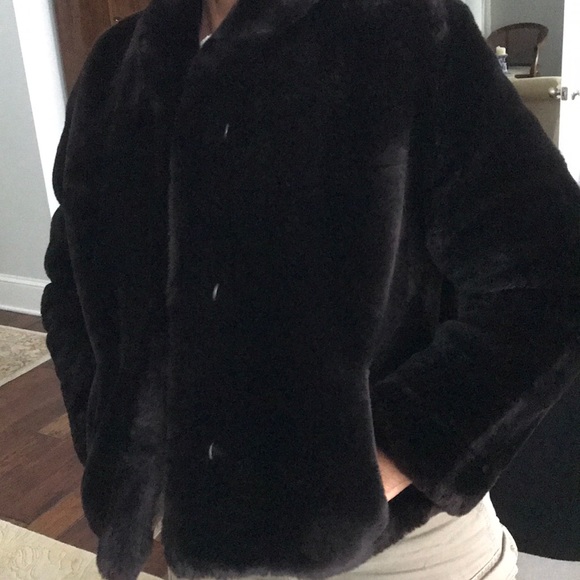 Brown sheared lamb jacket - Picture 5 of 7